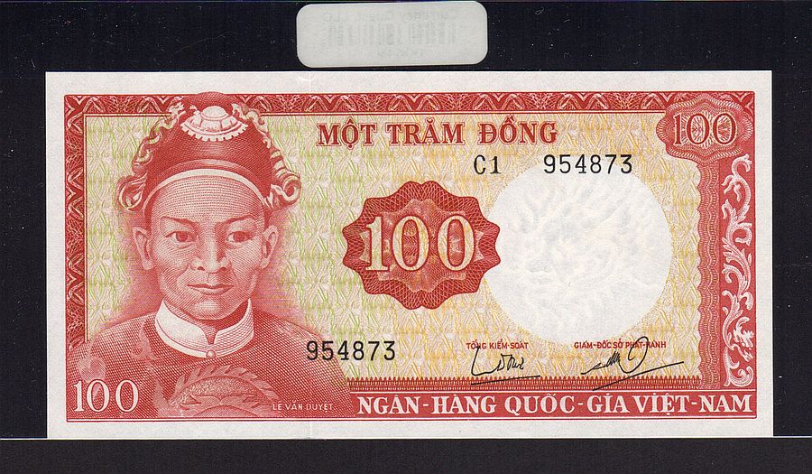 South Vietnam, P-19a, No Date (1966) 100 Dong, GemCU